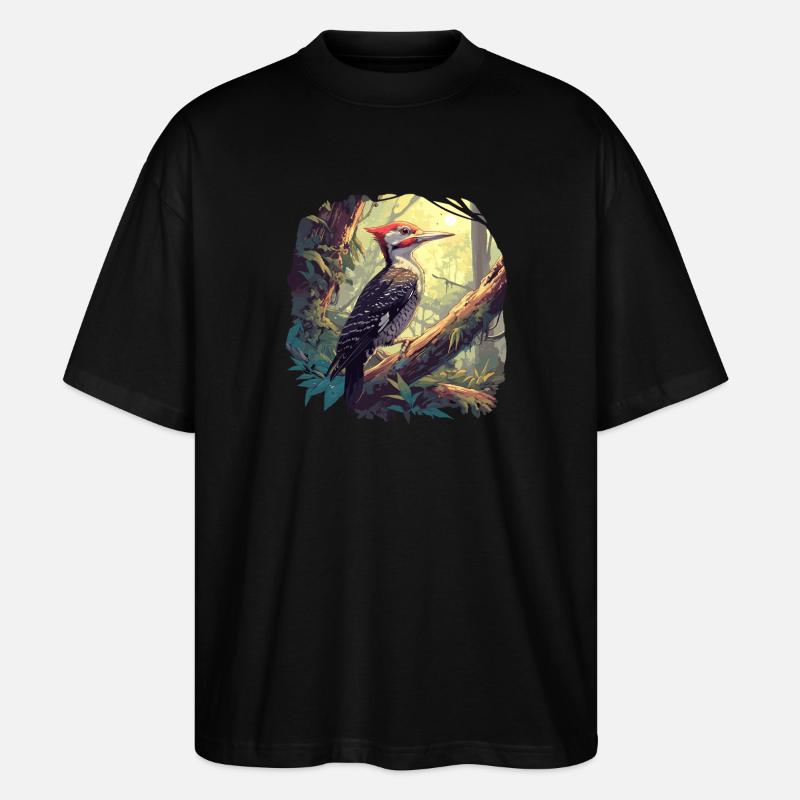 Spechte Specht - Stanley/Stella Oversized Unisex Bio T-Shirt Blaster 2.0 - Schwarz