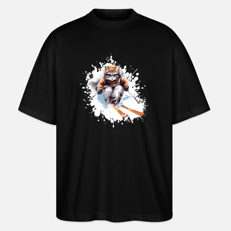 Cat Ski Skiing - Stanley/Stella Oversized Unisex Organic T-shirt Blaster 2.0 - black
