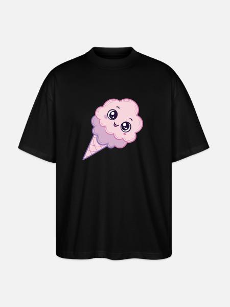 Glace Kawaii Nuage Rose - Stanley/Stella Oversized Unisex Organic T-shirt Blaster 2.0 - black