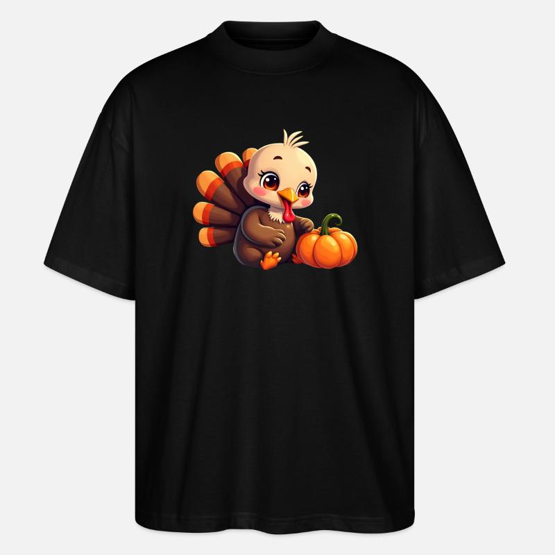 Bébé dinde de Thanksgiving - T-shirt bio Blaster 2.0 coupe oversize Stanley/Stella Unisexe - noir