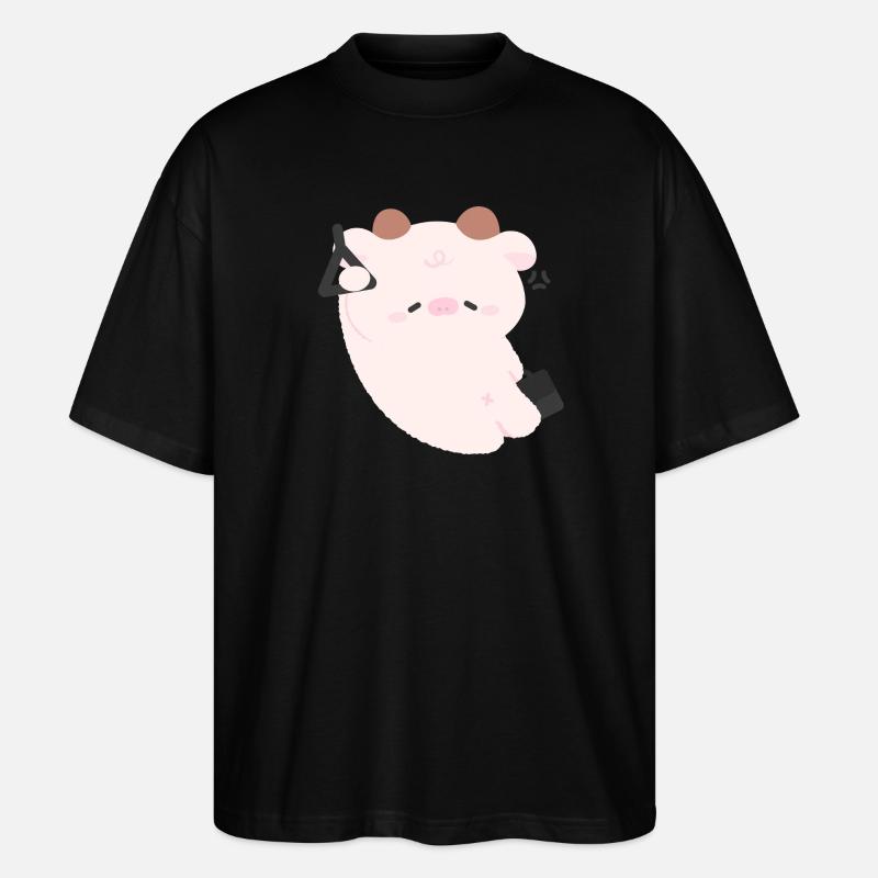Müde Kühe pendeln - Stanley/Stella Oversized Unisex Bio T-Shirt Blaster 2.0 - Schwarz