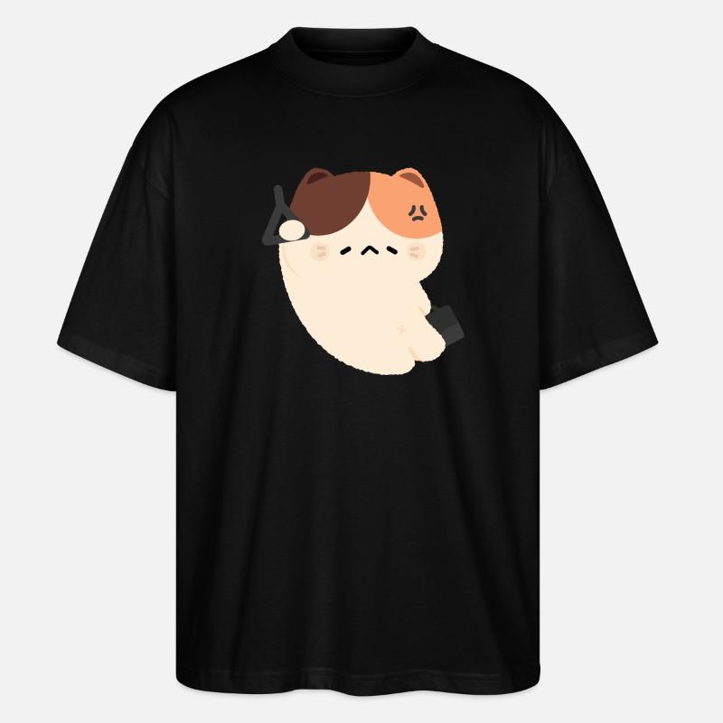 Chat fatigué Commute - T-shirt bio Blaster 2.0 coupe oversize Stanley/Stella Unisexe - noir