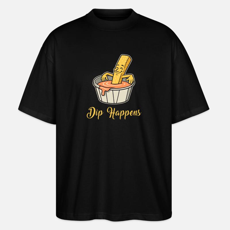 Dip Happens – Relax Pommes - Stanley/Stella Oversized Unisex Bio T-Shirt Blaster 2.0 - Schwarz