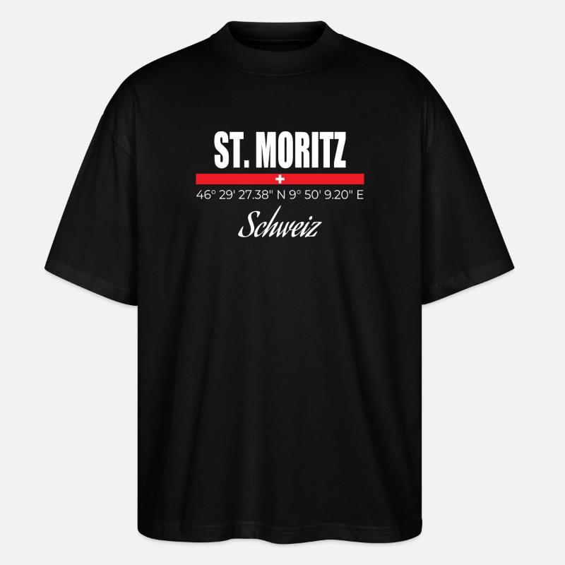 St. Moritz - Stanley/Stella Oversized Unisex Bio T-Shirt Blaster 2.0 - Schwarz