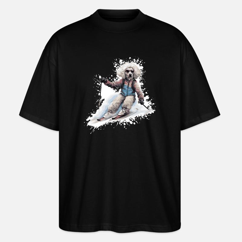 Caniche Chien Ski Ski - T-shirt bio Blaster 2.0 coupe oversize Stanley/Stella Unisexe - noir