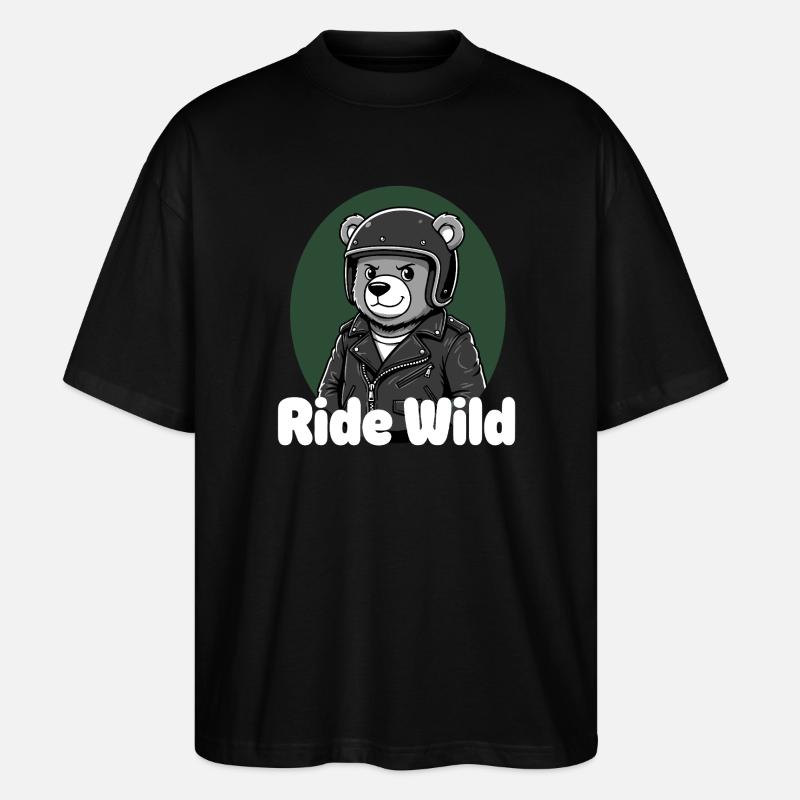 Chevaucher Wild Bear Rider - T-shirt bio Blaster 2.0 coupe oversize Stanley/Stella Unisexe - noir