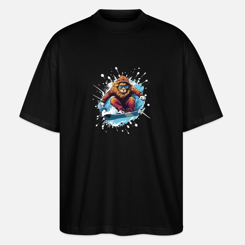 Löwe Snowboard - Stanley/Stella Oversized Unisex Bio T-Shirt Blaster 2.0 - Schwarz