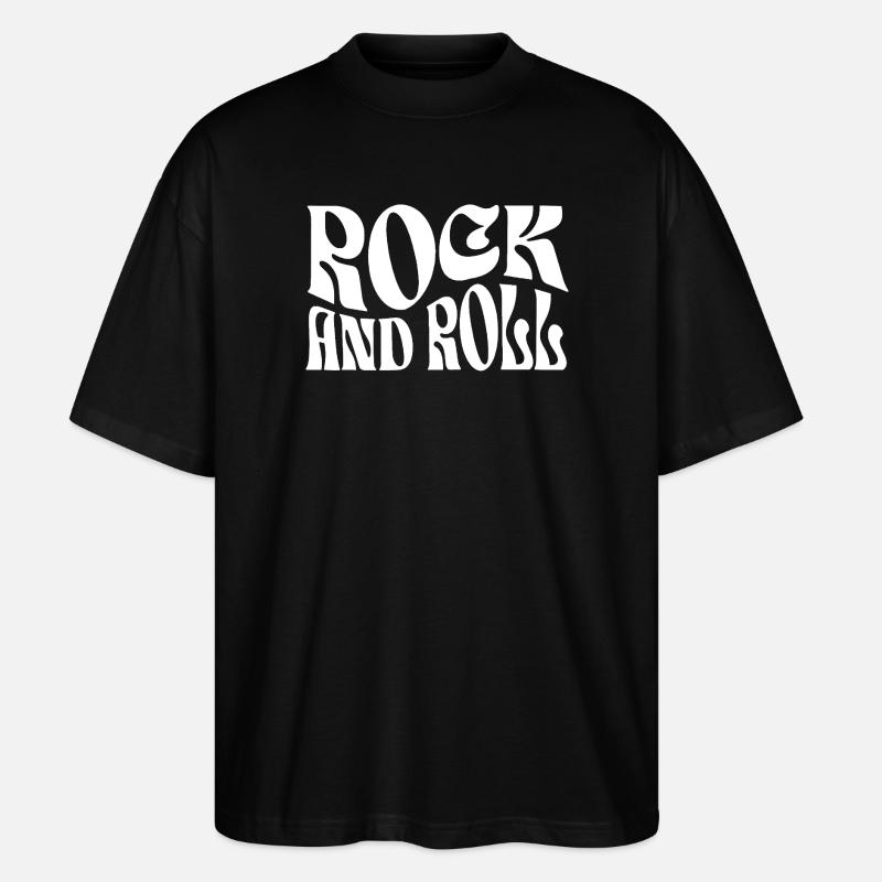 Retro Rock Typografischer Druck - Stanley/Stella Oversized Unisex Bio T-Shirt Blaster 2.0 - Schwarz