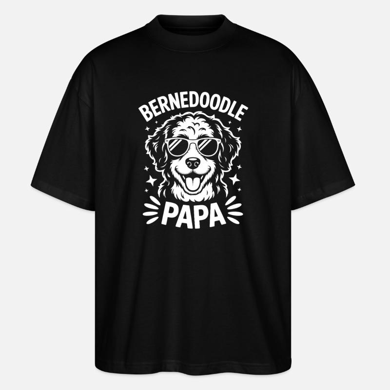 Bernedoodle Spruch Papa Witz Bernedoodle Geschenk - Stanley/Stella Oversized Unisex Bio T-Shirt Blaster 2.0 - Schwarz