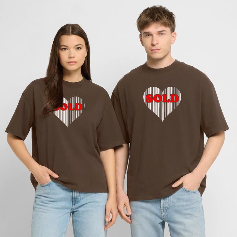 Heart Barcode Love – Sold Code Barcode Gift Stanley/Stella Oversized Unisex Organic T-shirt Blaster 2.0