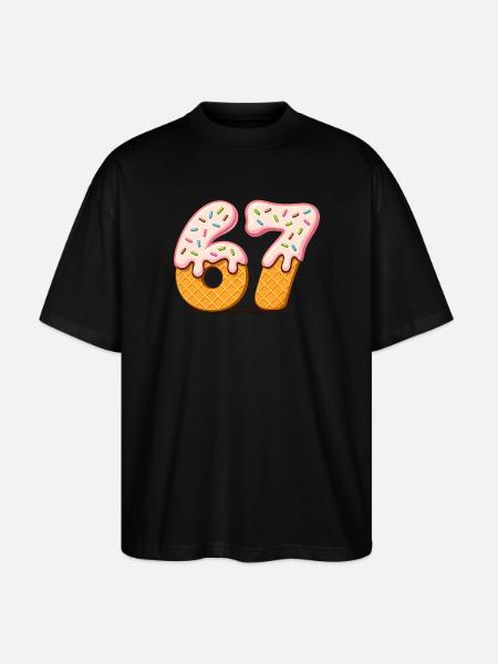 Cartoon Number 67 IceCream Cones - Stanley/Stella Oversized Unisex Organic T-shirt Blaster 2.0 - black