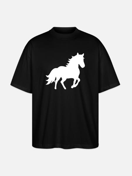 Heste Silhuetter T-shirt Gift Rider - Stanley/Stella Oversize Unisex Øko T-shirt Blaster 2.0 - sort