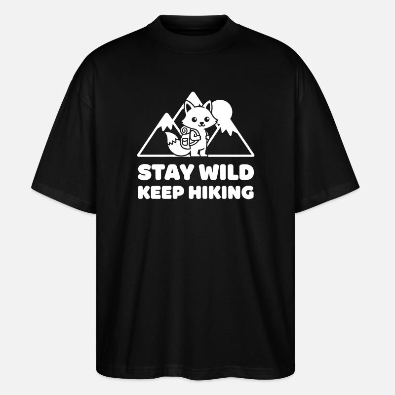 Wild Path: Foxes Adventure - Stanley/Stella Oversized Unisex Organic T-shirt Blaster 2.0 - black