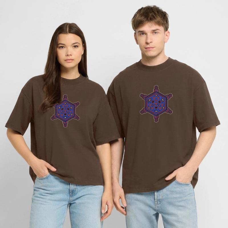 Fractal Evolution Experience Star Hexagon Pattern Stanley/Stella Oversized Unisex Organic T-shirt Blaster 2.0