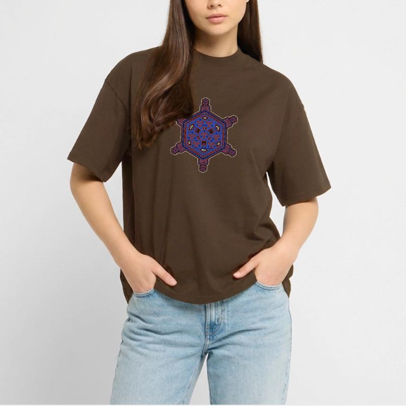 Fractal Evolution Experience Star Hexagon Pattern Stanley/Stella Oversized Unisex Organic T-shirt Blaster 2.0