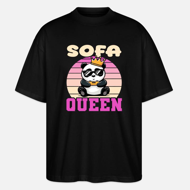 Sofa queen panda gamen - Stanley/Stella Oversized Unisex Organic T-shirt Blaster 2.0 - black