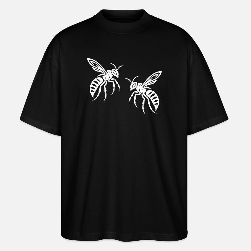 Biene Wespe - Stanley/Stella Oversized Unisex Bio T-Shirt Blaster 2.0 - Schwarz