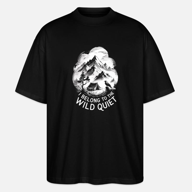 Solo Camping Introvertierter Camper Ruhiges - Stanley/Stella Oversized Unisex Bio T-Shirt Blaster 2.0 - Schwarz