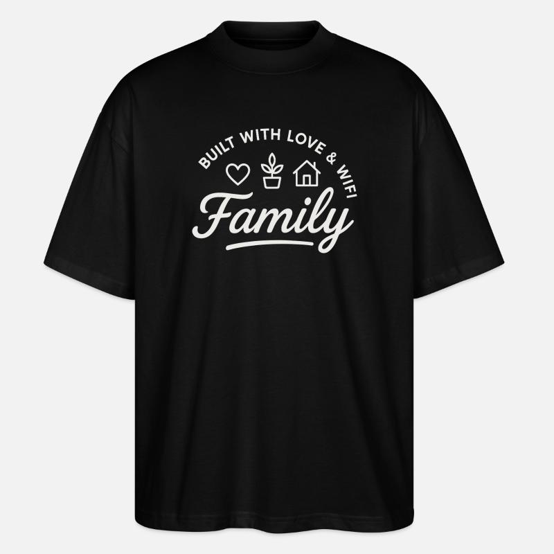 Built with Love & WiFi - Stanley/Stella Oversized Unisex Bio T-Shirt Blaster 2.0 - Schwarz