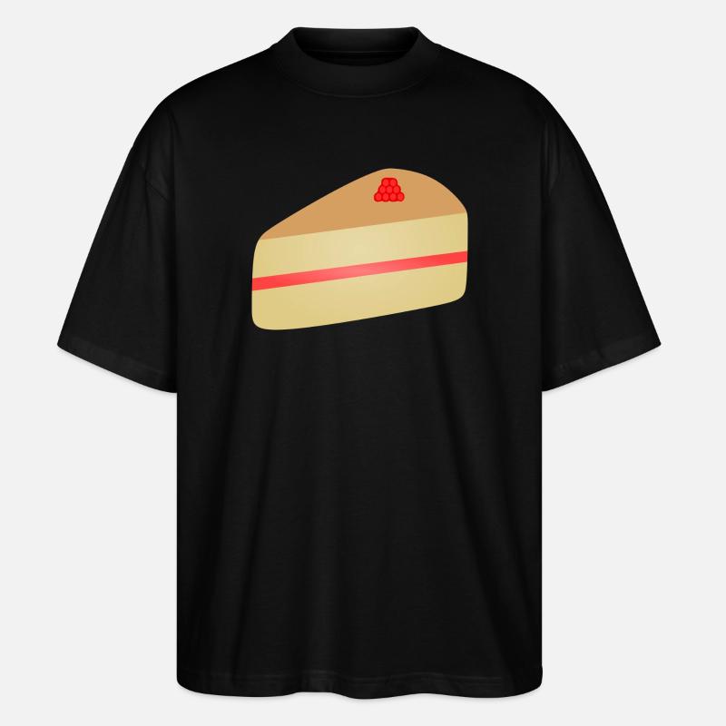 Pastel Cake Slice Raspberry - Stanley/Stella Oversized Unisex Organic T-shirt Blaster 2.0 - black