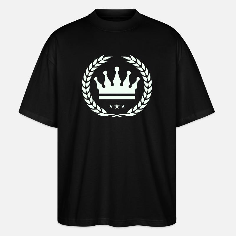 Crown Foliage Emblem Design - Stanley/Stella Oversized Unisex Organic T-shirt Blaster 2.0 - black