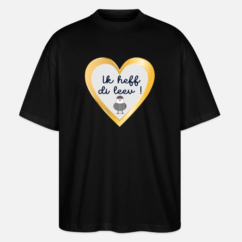 Plattdeutsch Ich liebe dich - Stanley/Stella Oversized Unisex Bio T-Shirt Blaster 2.0 - Schwarz