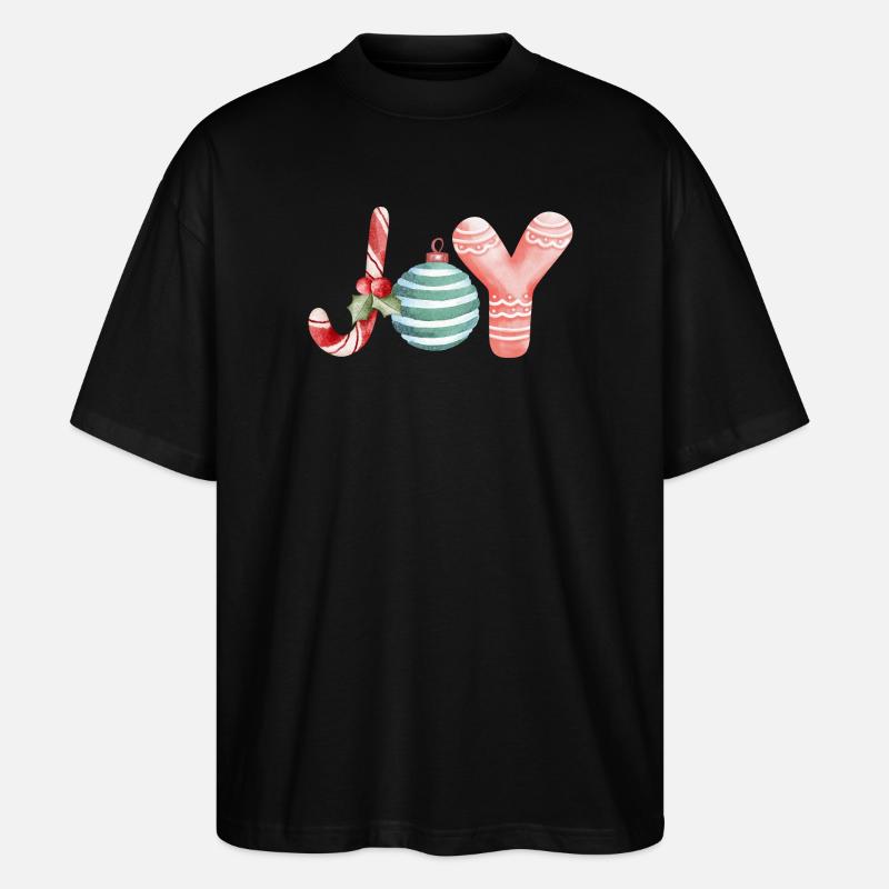 Joy Christmas Scripture Ornament - Stanley/Stella Oversized Unisex Organic T-shirt Blaster 2.0 - black