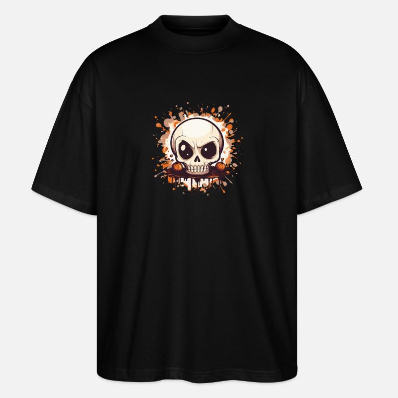 Éclaboussure de crâne de citrouille - T-shirt bio Blaster 2.0 coupe oversize Stanley/Stella Unisexe - noir