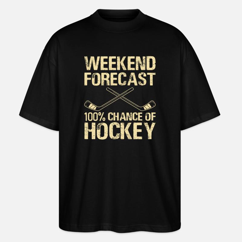 Hockey Eishockey Eishockeyspieler Geschenk - Stanley/Stella Oversized Unisex Bio T-Shirt Blaster 2.0 - Schwarz
