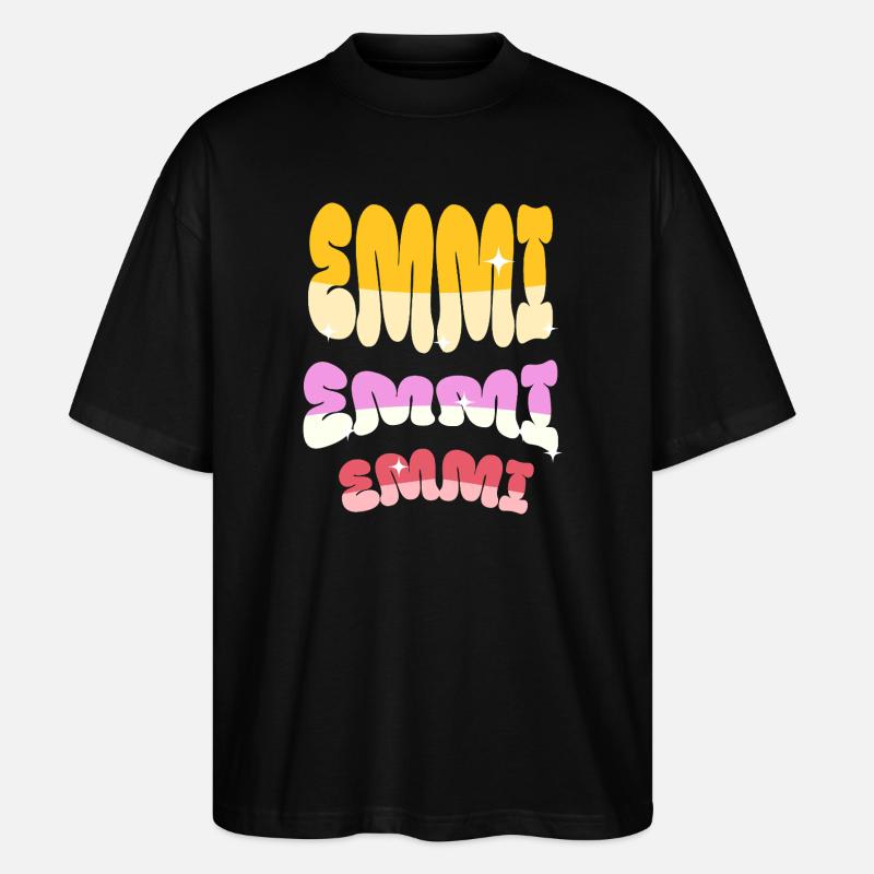 Emmi Nom Emmily Emmi Prénom - T-shirt bio Blaster 2.0 coupe oversize Stanley/Stella Unisexe - noir