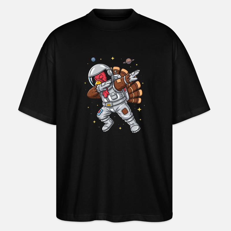 Canard astronaute dans l’espace - T-shirt bio Blaster 2.0 coupe oversize Stanley/Stella Unisexe - noir