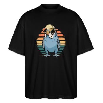 Undulat - Stanley/Stella Oversize Unisex Øko T-shirt Blaster 2.0 - sort - Foran - Alina (178cm) & Michal (187cm)