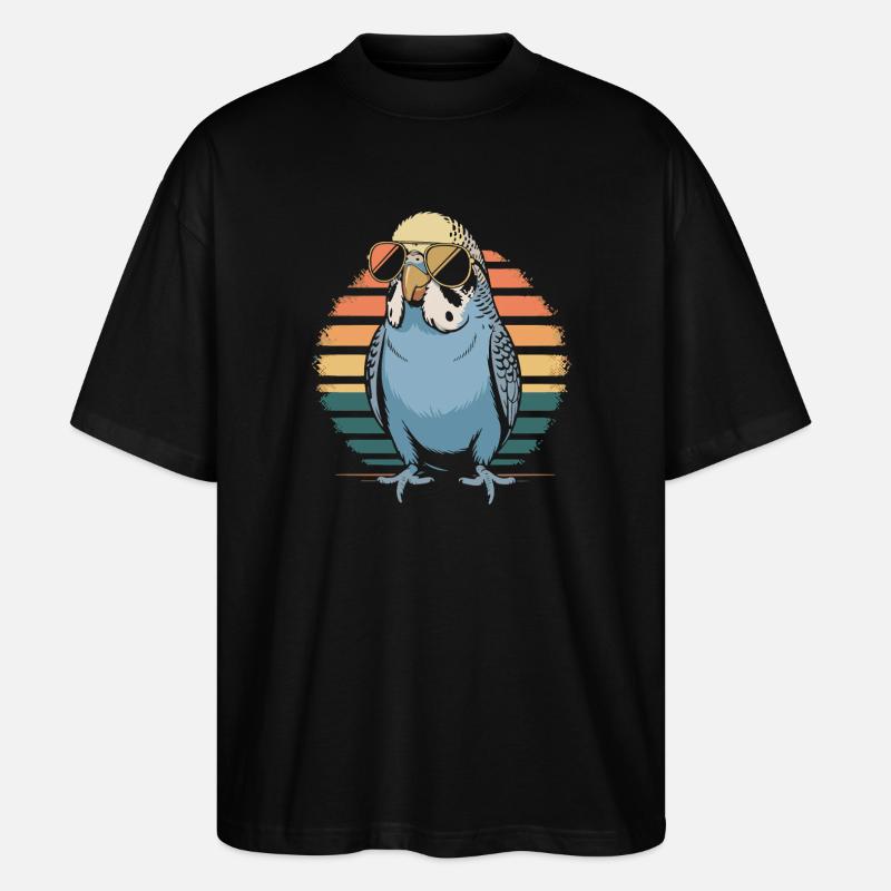 Perruche ondulée - T-shirt bio Blaster 2.0 coupe oversize Stanley/Stella Unisexe - noir