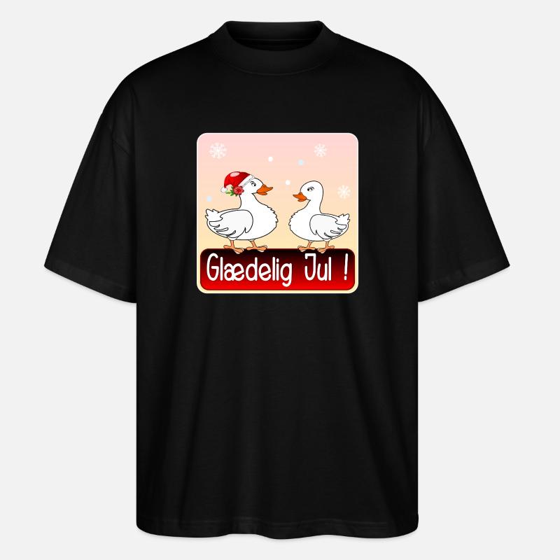 Joyeux Noël Oie de Noël - T-shirt bio Blaster 2.0 coupe oversize Stanley/Stella Unisexe - noir
