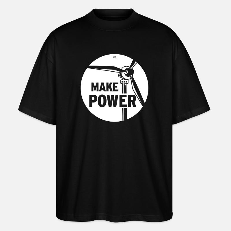 MAKE POWER - Stanley/Stella Oversized Unisex Bio T-Shirt Blaster 2.0 - Schwarz
