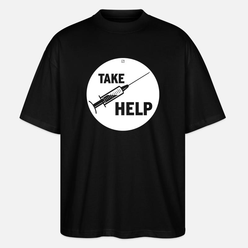 TAKE HELP - Stanley/Stella Oversized Unisex Organic T-shirt Blaster 2.0 - black