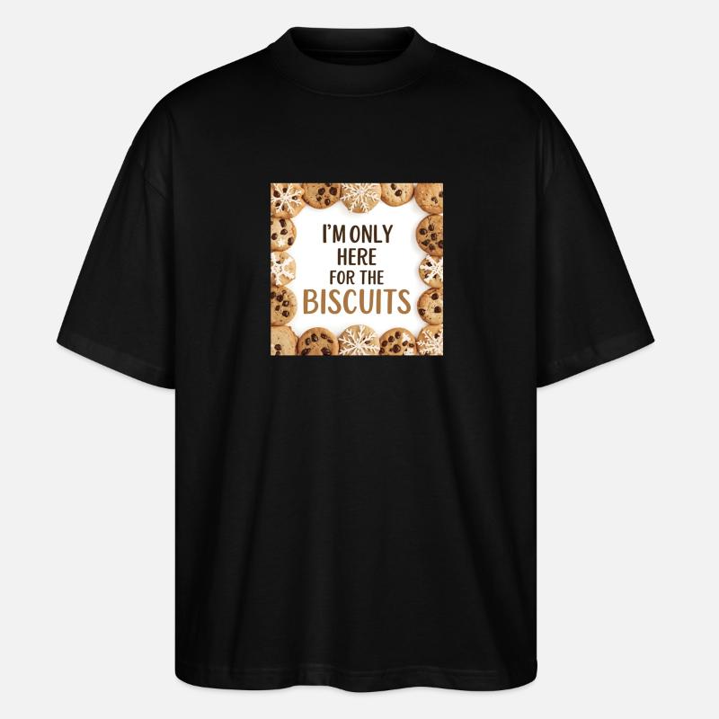Only Here for the Biscuits - Stanley/Stella Oversized Unisex Organic T-shirt Blaster 2.0 - black