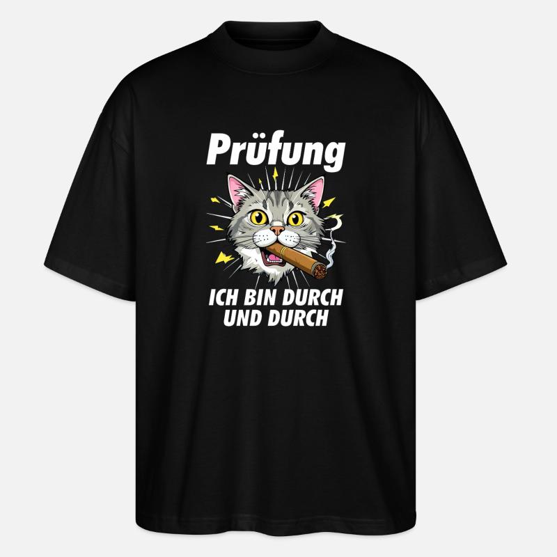 KATZE Zigarre Prüfung - Stanley/Stella Oversized Unisex Bio T-Shirt Blaster 2.0 - Schwarz