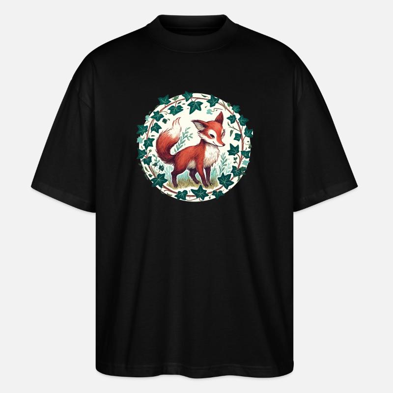 Efeu Fuchs Kreis - Stanley/Stella Oversized Unisex Bio T-Shirt Blaster 2.0 - Schwarz