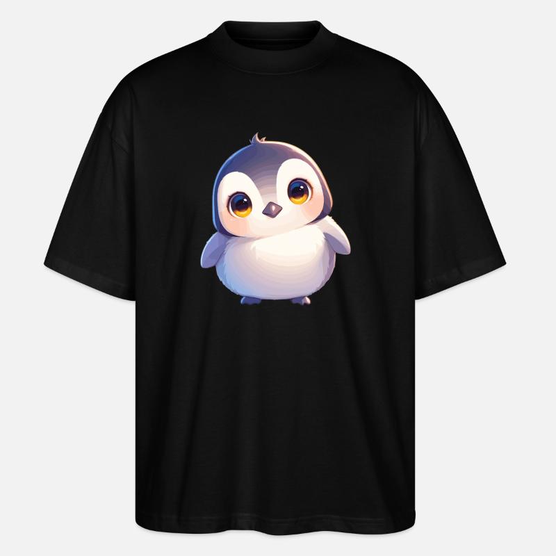 Pinguine Pinguin - Stanley/Stella Oversized Unisex Bio T-Shirt Blaster 2.0 - Schwarz