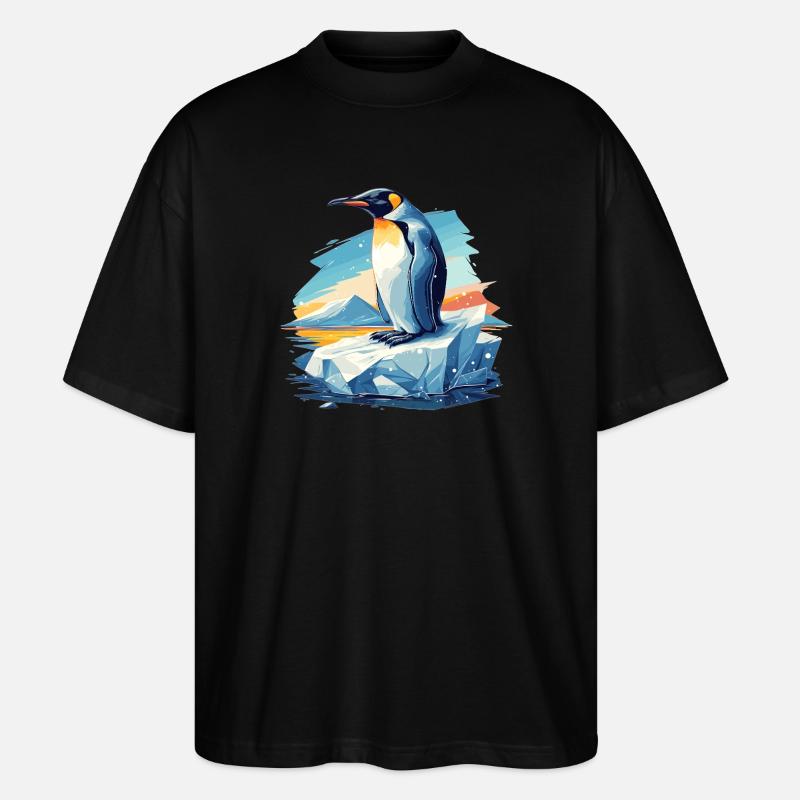 Pinguine Pinguin - Stanley/Stella Oversized Unisex Bio T-Shirt Blaster 2.0 - Schwarz