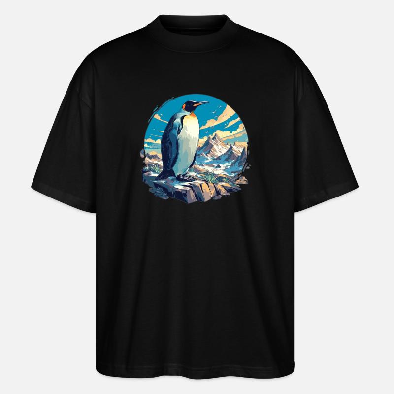 Pinguine Pinguin - Stanley/Stella Oversized Unisex Bio T-Shirt Blaster 2.0 - Schwarz