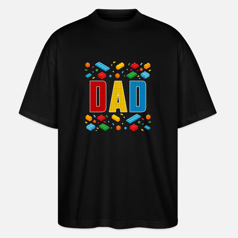 Papa Ziegelbauer Vaterschaft Blockbau - Stanley/Stella Oversized Unisex Bio T-Shirt Blaster 2.0 - Schwarz