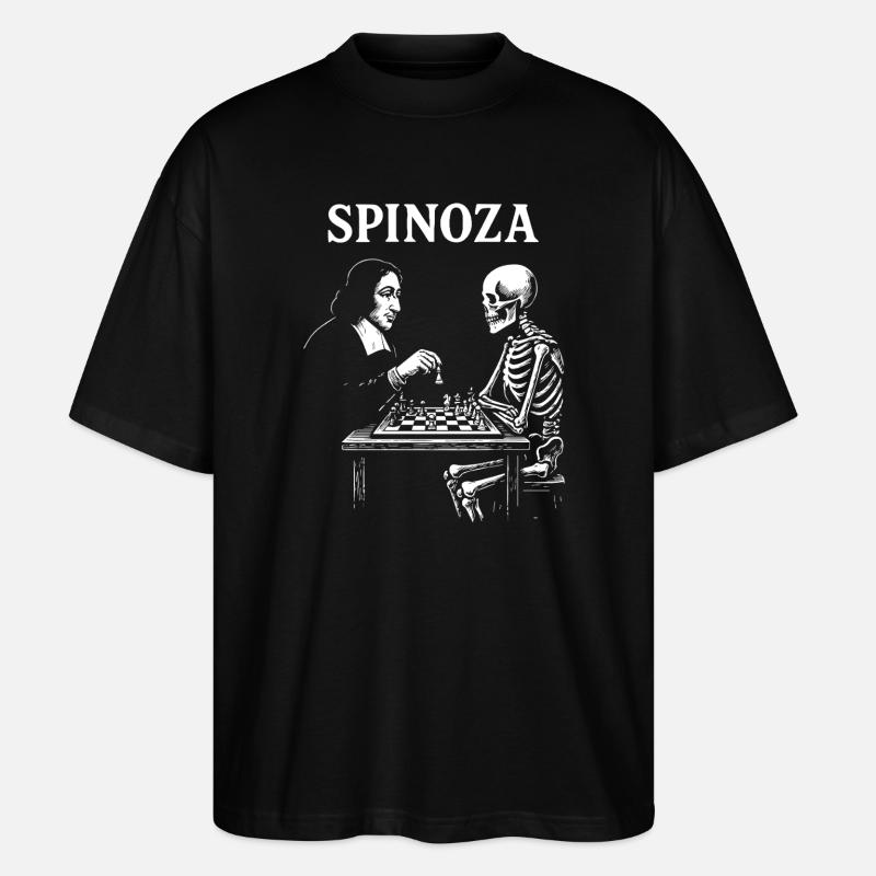 Spinoza Schach mit Skelett - Stanley/Stella Oversized Unisex Bio T-Shirt Blaster 2.0 - Schwarz