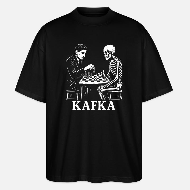 Kafka Skeleton Chess Duel - Stanley/Stella Oversized Unisex Bio T-Shirt Blaster 2.0 - Schwarz