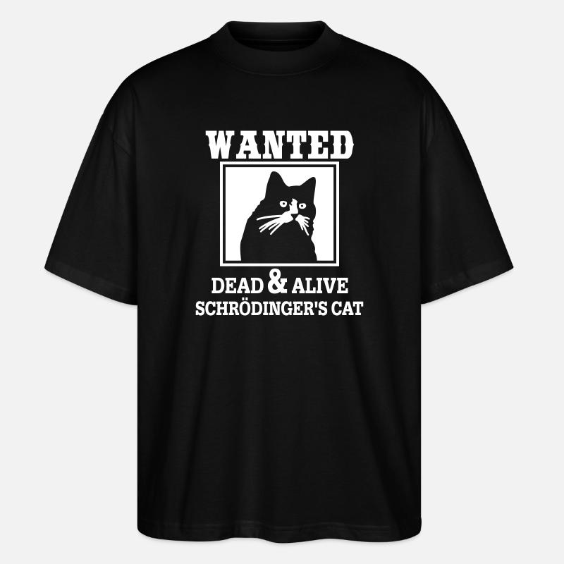 Schrödingers Katze gesucht, Nerdiges Quantenphysik - Stanley/Stella Oversized Unisex Bio T-Shirt Blaster 2.0 - Schwarz