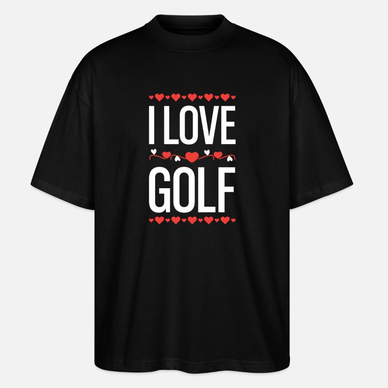 I Love Golf Herz Design - Stanley/Stella Oversized Unisex Bio T-Shirt Blaster 2.0 - Schwarz