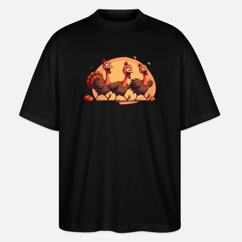 Bébé dinde de Thanksgiving - T-shirt bio Blaster 2.0 coupe oversize Stanley/Stella Unisexe - noir