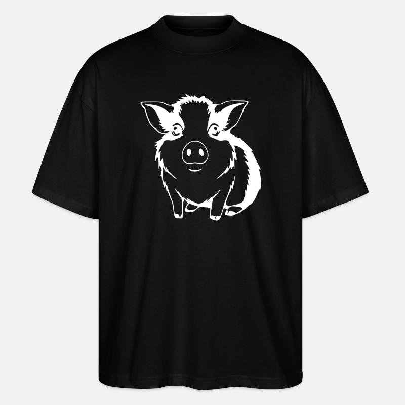 Guinea Pig T-shirt Gift - Stanley/Stella Oversized Unisex Organic T-shirt Blaster 2.0 - black