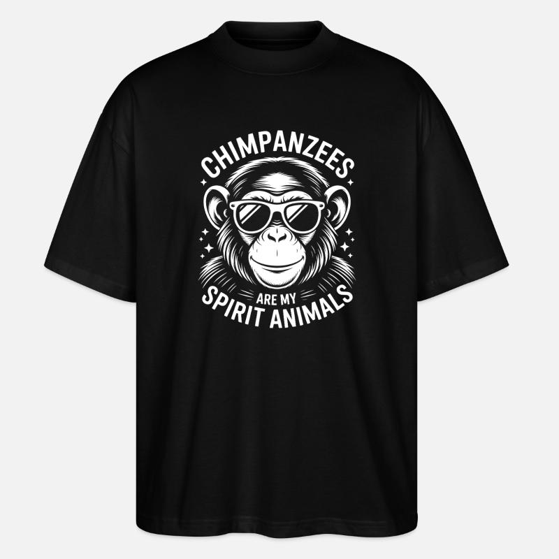 Chimpanzé disant singe drôle chimpanzé cadeau - T-shirt bio Blaster 2.0 coupe oversize Stanley/Stella Unisexe - noir